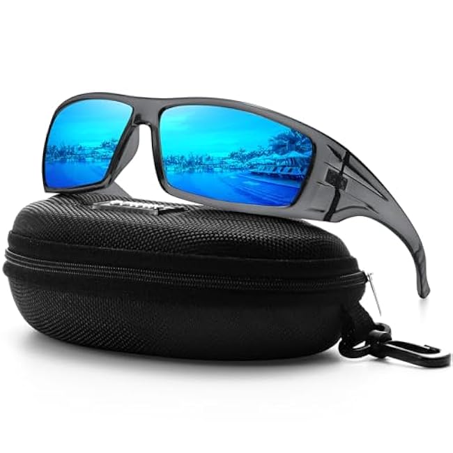 Polarized Sports Sunglasses for Men Women Unbreakable Frame Cycling Fishing Wrap Around Sunglasses UV400 Protection