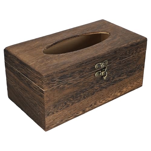 BESPORTBLE Boîte à Mouchoirs en Bois Style Rétro, Grand Modèle 22x12x10 Cm, Porte-Serviettes de Table Naturel, Distributeur de Mouchoirs pour Maison, Bureau et Salon, Conteneur à Serviettes