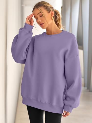 Image of EFAN Womens Oversized Sweatshirt Crewneck Sweater Casual Fall Outfits 2026 | Fleece Lined Stretchy Hoodies Basic Comfort Clothes Loose Maternity Workout Gym Lounge Wear Winter Airport Fashion