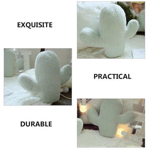 Coussin décoratif cactus en coton doux vert clair de taille moyenne - 4