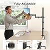 Bracwiser Single Fully Adjustable Standing Height Monitor Arm Stand Mount 800mm Tall for Monitor Computer Screen 13 15 17 19 20 22 23 24 26 27 30 32 inch VESA 75 100 MD7821 #1