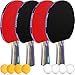 Premium Table Tennis Racket Set - 4 Racchette da Tennis Tavolo + 8 Palle da Tennis Tavolo + Borsa da Trasporto - Ideale per Principianti, Famiglie e Professionisti, 14-Piece.