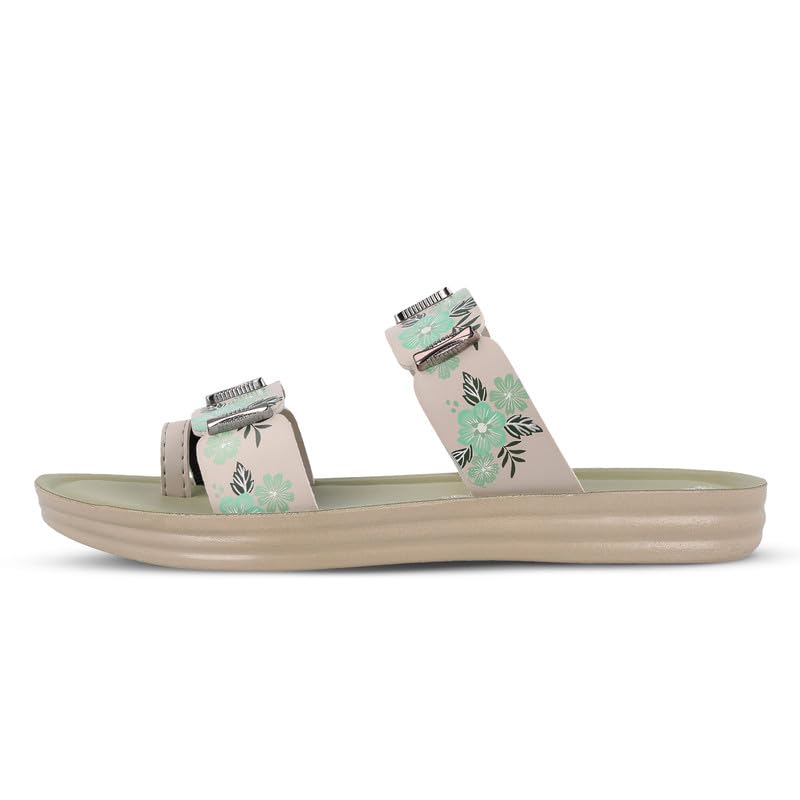 Image of WALKAROO Flat Sandals For Women|Soft Cushion Footbed, Lightweight PU Sole & Slip-On Sandals|WLR74018