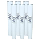 KleenWater KW2520BR-50M Dirt Rust Sediment Filters, Made in the USA Polypropylene Replacement Water Filter Cartridges, 50 Micron, 2.5 x 20 Inch, Set of 6