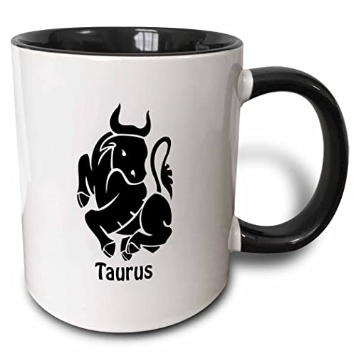 3dRose Taurus Sign 11oz Two-Tone Black Mug