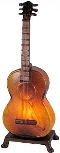 Pretty Accoustic Guitar Amber Swirl Table Lamp -1370