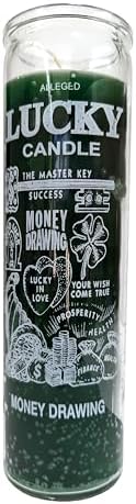Generic Lucky Money Drawing Green 7 Day Candle