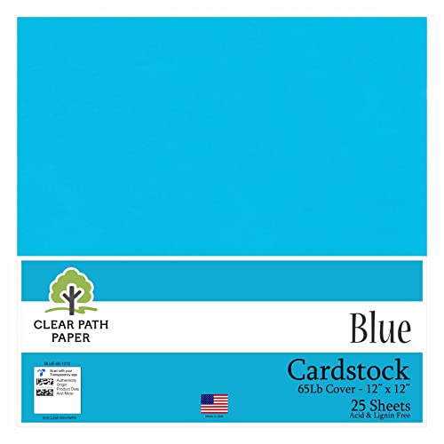 Blue Cardstock - 12 x 12 inch - 65Lb Cover - 25 Sheets