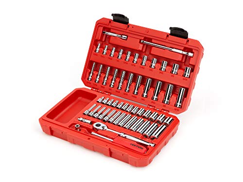 Tekton 1/4 Inch Drive 6-Point Socket And Ratchet Set, 55-Piece (5/32-9/16 In., 4-14 Mm) | Skt05301 & Pick And Hook Set (5-Piece) | Pnh90101 #TOP2