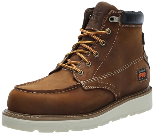 Timberland PRO Men's Gridworks 6 Inch Soft Toe Waterproof Industrial Wedge Work Boot, Golden Brown-2024 New, 10.5