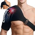 Chilmax Shoulder Ice Pack Wrap, Reusable Hot and Cold Therapy Compression Wrap for Rotator Cuff, Arm, and Shoulder Periarthritis Pain Relief, Fatigue Reduction,Post-Surgical Rehabilitation