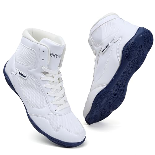 Top 10 Best Boxing Shoes for Women: Ultimate Review Guide 15 BKWHDAY Wrestling Shoes Men Boxing Boots for Youth Women Lightweight Breathable Non-Slip Cross Training Squats Bodybuilding Gym Whiteblue