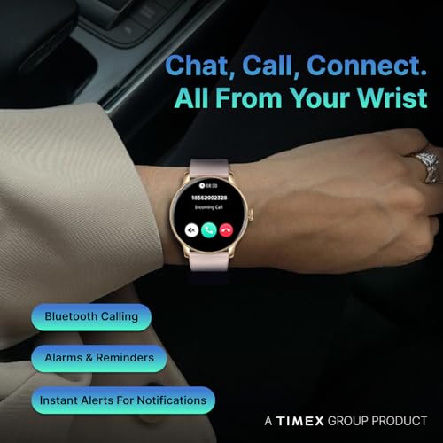 Image of TIMEX iConnect Pro 1.38 inch(3.50 cm) Display with Functional Crown and BT Calling Smartwatch for Unisex - TWIXW1201T, Pink