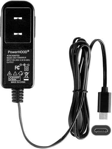 PowerHOOD 5V Micro USB Wall Charger Compatible with Yamaha FGDP-30 FGDP-50 FGDP30 FGDP50 FGDP 30 50 Finger Drum Pad 5VDC DC5V 5volt 5.0 Volts Power Supply Cord Charger Cable PSU Mains