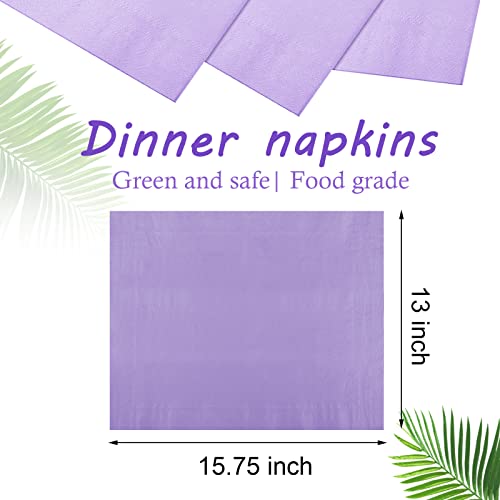 Dinner Napkins Paper Hand Towels Disposable Cocktail Napkins Dinner Napkins For Wedding, Birthday, Events, Guest Bathroom, Bridal Shower Party Favors, 13 X 15.75 Inch (Purple, 100 Pcs) #TOP1