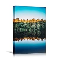 Canvas Wall Art Green Forest Dramatic Forest Landscape Living Room Multicolor Photography Rustic - 12x18 inches