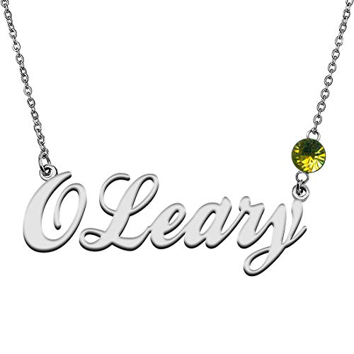 GR859C Personalized Charm Name Necklace with Birthstone for Best Friends Oleary