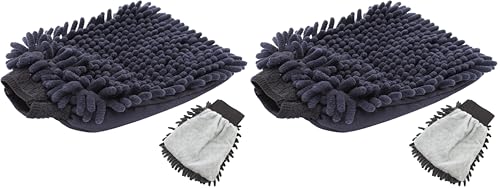 PARENCE.- Gant de Lavage Microfibre Entretient Voiture/Chiffon Double Face Anti Rayures pour Ménage Maison Voiture Poussiere - Couleur aléatoire (Lot de 2)