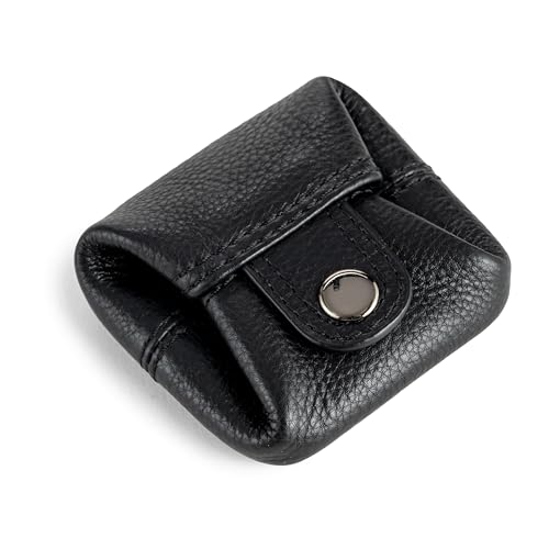 Berliner Bags Lena S Mini Porte-Monnaie en Cuir pour Pièces, Petite Bourse Pratique pour Femme et Homme, Idéal au Quotidien – Noir