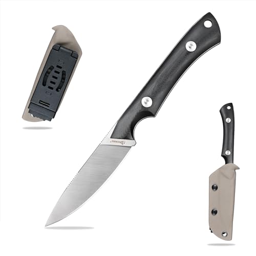 SDOKEDC DC53 Stahl messer Feststehende Klinge mit Kydex Scheide Jagdmesser für Männer EDC Outdoor Camping Survival (Weiß Schwarz) SDOKEDC DC53 Stahl messer Feststehende Klinge mit Kydex Scheide Jagdmesser für Männer EDC Outdoor Camping Survival (Weiß Schwarz)