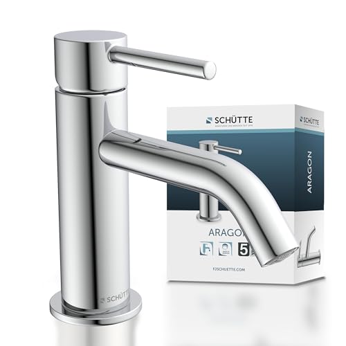 Schütte Lima 46951 Robinet d'eau Froide Uniquement pour Eau Froide avec poignée de Pression élégante, Chrome Standard