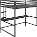 Novogratz 4371429N Maxwell Metal Full Loft Desk & Shelves, Gray/Black Bunk Beds,