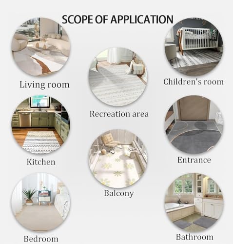 Alfombra suave antideslizante de 170 x 240 cm, lavable, para dormitorio y sala de estar, decoración moderna del hogar, tapete para interiores elegantes