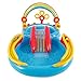 Intex 9.75 x 6.3 Foot Rainbow Ring Inflatable Play Center Pool with Water Slide and Small Plastic Multi-Colored Fun Ballz for Ball Pit, 100 Pack