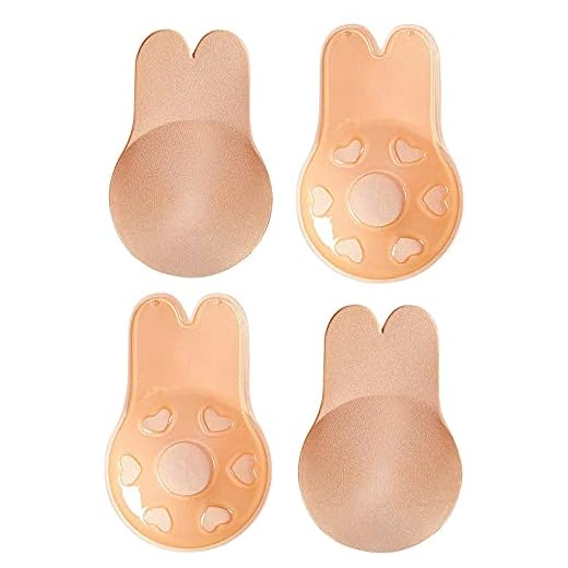 2 Pairs Sticky Bra Adhesive Invisible Bra, Strapless Backless Reusable Push Up Medium Breast Lift Nipple Covers for Women·2 pairs