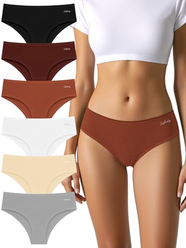 Image of Cotton Underwear for Women Stretch Low Rise Bikini Panties 6 Pack