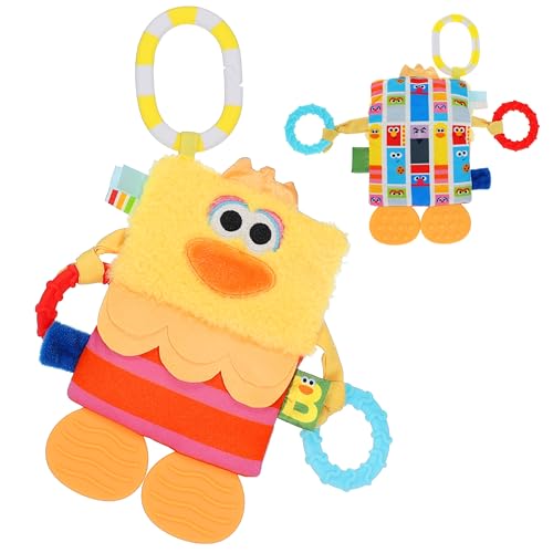 Image of Kids Preferred Sesame Street Big Bird Tug & Tag Plush Sensory Toy for Newborns