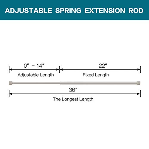 Oval Tension Rods Adjustable Width Curtains Rods 2 Pack Spring Window Round 22 To 36 Inches Spring Curtain Rod Tension Curtain Rod, Nickel #TOP4