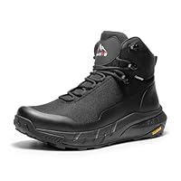 NORTIV 8 Men's Mid Waterproof Hiking Boots Outdoor Lightweight Breathable Trekking Camping Mountaineering Shoes HydroTrek,Size 9,Black,NMUMHB2504