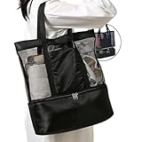 Bolsa de Praia com Compartimento Térmico Impermeável – Bolsa de Tela para Praia, Piscina, Piquinique e Compras - Shop100