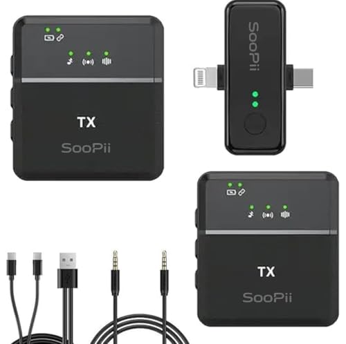 Image of SOOPII SX31 Dual Wireless Microphone | 3-in-1 Mic for Phone, DSLR, iPhone, Android, Laptop | Lavalier Mic with Noise Reduction for YouTube, Vlogging, Online Meetings, Live Streaming