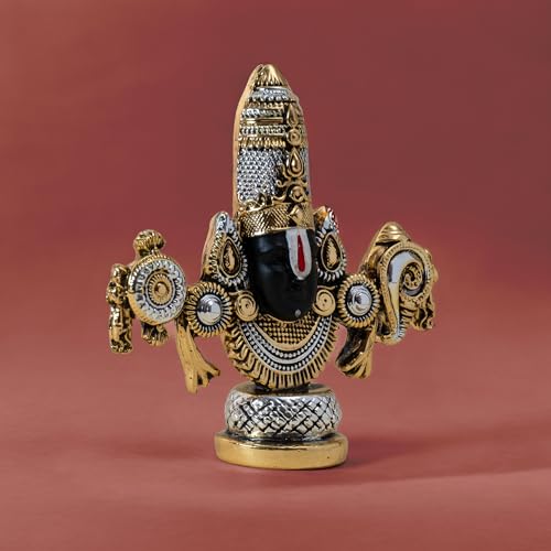 Image of 999 Silver Plated Balaji Murti | 6 Inch Traditional Lord Venkateswara Swamy Idol for Vastu Temple Decor & Puja Room | Auspicious Gifting Choice for Home & Office