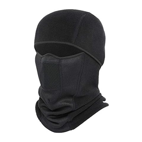 Omeneex Balaclavas Face Mask for Men Women Windproof Dustproof Winter Ski Cycling Heavyweight 350g Soft Stretch Anti-Static Polar Fleece(Black) Cover
