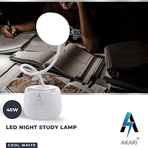 Image of Akari AK - 7004B Rechargeable Study /Reading Table LAMP / 1 PC Desk LAMP (AK-7004B (White))