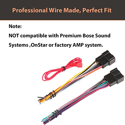 Red Wolf Car Aftermarket Radio Stereo Wiring Harness Adapter Connector Compatible With 2006-2013 Chevy Gmc Express Savana Buick #TOP1