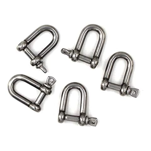 M4 D Ring Shackle Boat Anchor Shackle 304 Stainless Steel Chain Shackle Screw Pin D Shackle Pack Of 15 Cover