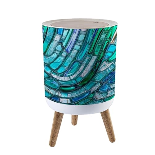 Caneca de basura pequeña con tapa diseño abstracto 1.8 gal