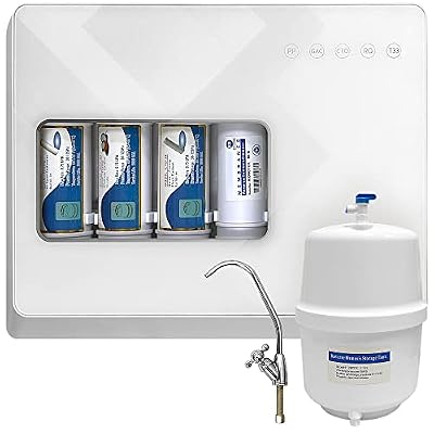 Ronaqua Compact 5-Stage Reverse Osmosis System, NSF Certified 50GPD Membrane, Booster Pump, Quick-Changing Filter cartridges, Reduce TDS, Auto Flush, Low Drain Ratio