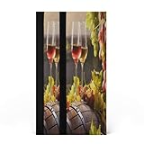 Eionryn Wine Glass Grapes Barrel Refrigerator Door Handle Covers Farmhouse Vineyard Fruit Kitchen Appliances Gloves for Microwave Dishwasher Fridge Door Cloth Protector 2pcs