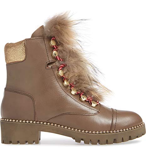 Cecelia New York Trekker Mustang Gold Multi Fur Lace Up Hiker Combat Booties3
