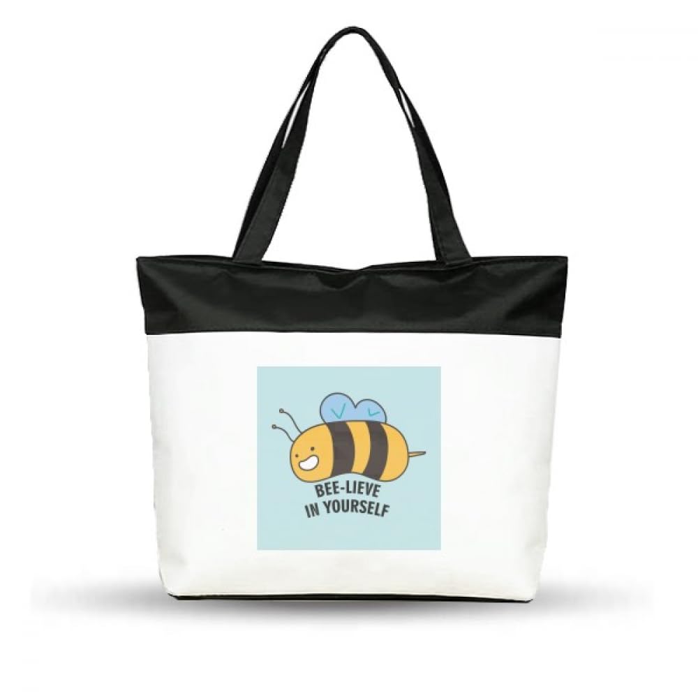 Bees Believe Group Dance Art Deco Fashion Cotton Canvas Tote Bag Grocery Shopping