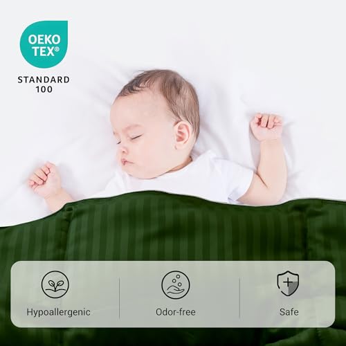 Image of ZPECC Toddler Down Alternative Comforter, 39x47 Hypoallergenic Baby Blanket Quilt, Soft Breathable Lightweight All Season Kids Duvet Insert for Crib Stroller Cot Daycare, Olive Green