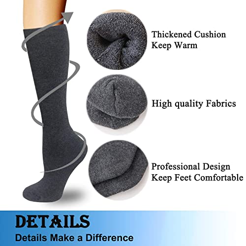 Image of Warm Knee High Socks for Women-Thermal Cotton Socks for Hiking,Work,Winter,Gifts