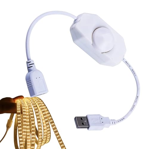 Controlador De Regulador LED - ABS, Controlador De Regulador De Luz Para Tira De 30 Cm, Brillo Ajustable | Botón De Luz LED Monocromo Conductor De Cobre, Para Bandas 5V, Barras, Lámparas D