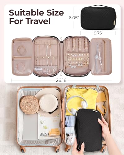 Image of BAGSMART Jewelry Organizer Bag Travel Jewelry Storage Cases for Necklace, Earrings, Rings, Bracelet, Black
