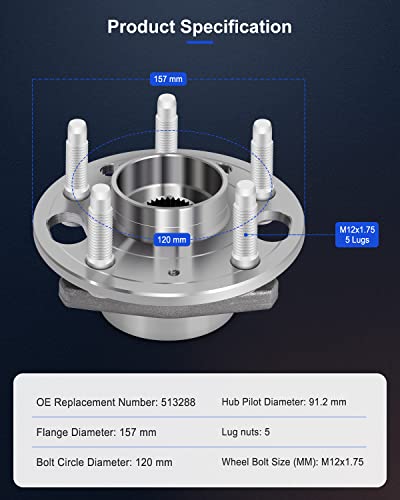 Image of ECCPP 513288 Wheel Bearing Hub Assembly for Chevrolet Impala 2014-2020